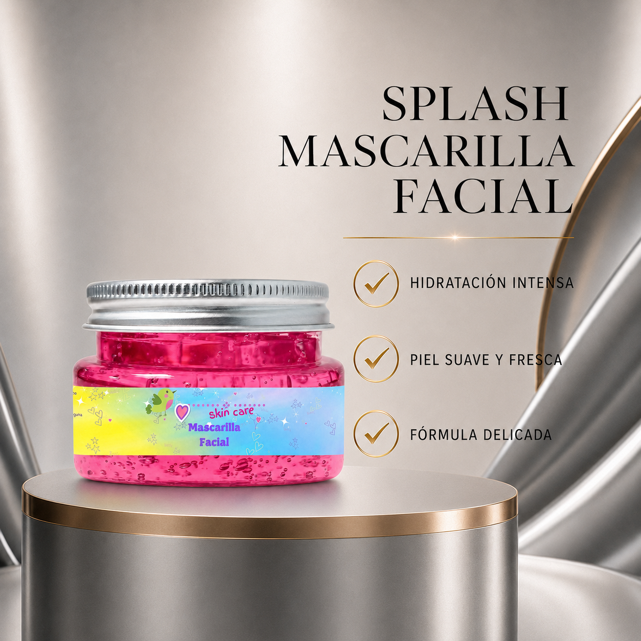 MASCARILLA FACIAL HIDRATANTE PARA NIÑA SPLASH DE JEHESMIPA